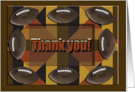 Thank you to Football Coach, Footballs in Earth Tones card