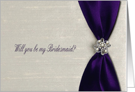 Deep Purple Satin Ribbon, Bridesmaid card