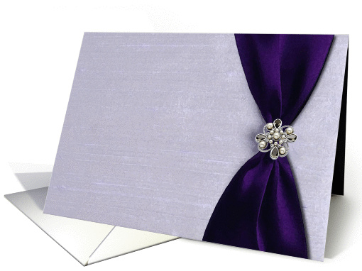 Deep Purple Satin Ribbon on Lavender, Will you be my Bridesmaid? card