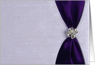 Deep Purple Satin Ribbon on Lavender, Will you be my Bridesmaid? card
