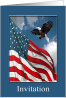 Eagle Landing with Flag, Eagle Scout Award Invitation card