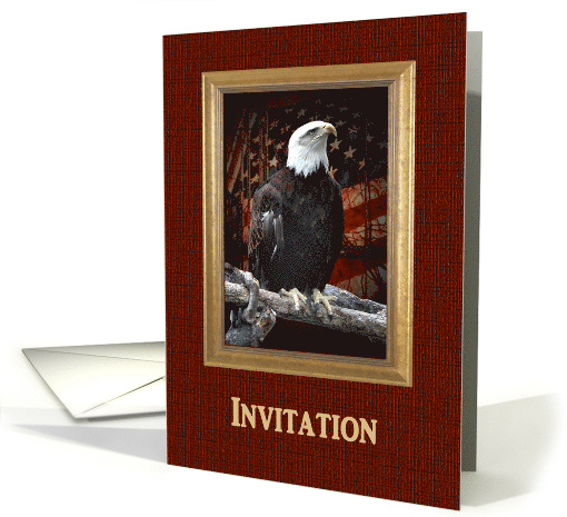 Eagle Scout Invitation, Eagle with Flag card (552318)