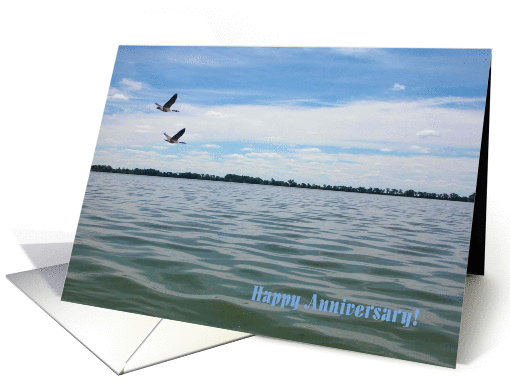 Geese Flying over Lake, Employee Anniversary card (552913)