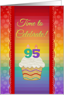 Colorful Cupcake, Time to Celebrate 95 Years Old Invitation card