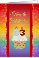 Cupcake with Number Candles, Time to Celebrate 93 Years Old Invitation card