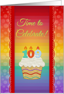 Time to Celebrate, 109 Years Old, Colorful Cupcake Invitations card