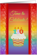 Time to Celebrate, 110 Years Old, Colorful Cupcake Invitations card