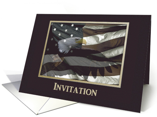 Eagle with Flag, Eagle Scout Invitation card (560099)
