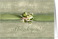 Flowers on Green Ribbon, Administrative Professionals Day, Thank you card