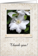White Clematis, Administrative Professionals Day, Custom Text card