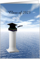 Class of 2025 Graduation, Pedestal, Cap, and Books card