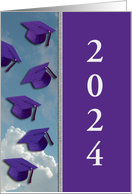 2024 Graduation Commencement Ceremony, Purple Caps in the Clouds card