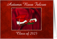 Class of 2023, Graduation Cap & Diploma with Red Roses, For Her card