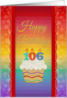 Happy Birthday, 106 Years Old, Colorful Cupcake card