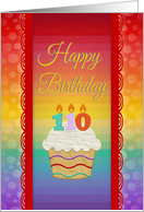 Happy Birthday, 110 Years Old, Colorful Cupcake card