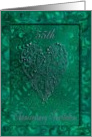 55th Anniversary Invitation, Painted Jeweled Like Heart, Emerald card