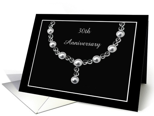Pearls, 30th Anniversary Invitation, Custom Text card (582113)