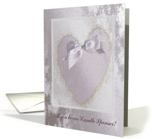 Lavender Heart with Bow, Candle Sponsor card (584001)
