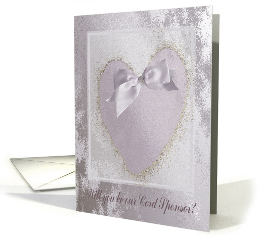 Lavender Heart with Bow, Cord Sponsor card (584006)