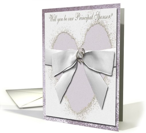Lavender Heart with Bow, Principal Sponsor card (584009)