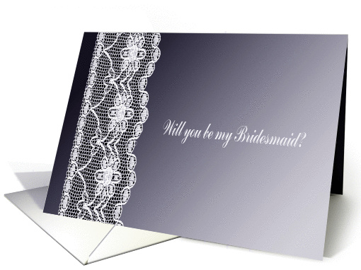 Purple on Lace, Bridesmaid card (590910)