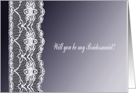 Purple on Lace, Bridesmaid card