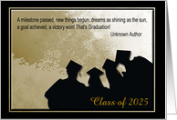 2025 Graduates, Graduation Congratulations, Gold & Black, Custom Text card