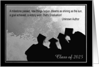 2025 Graduates, Congratulations, Silver & Black, Custom Text card