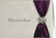 Plum Satin Ribbon with Jewel, Reader card