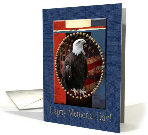 Eagle with Stars and Stripes, Happy Memorial Day card (593080)