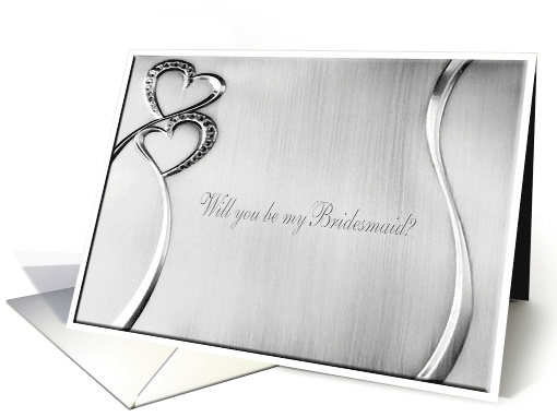Two Silver Hearts / Bridesmaid (English Font) card (593420)