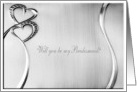 Two Silver Hearts / Bridesmaid (English Font) card