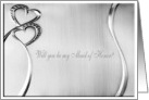 Two Silver Hearts / Maid of Honor (English Font) card