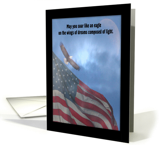 May you soar like an eagle on the wings, Memorial Day Invitation card