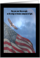 May you soar like an eagle on the wings, Memorial Day Invitation card