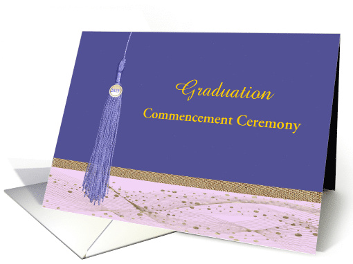 Invitation, Commencement Ceremony, 2025, Tassel, Purple and gold card