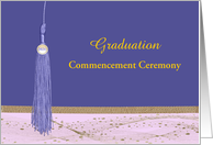 Invitation, Commencement Ceremony, 2024, Tassel, Purple and gold card
