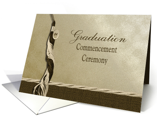 Graduation Commencement, Class of 2024, Tassel, Gold and Brown card