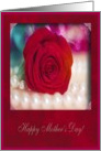 Mother’s Day, Godmother, Red Rose with Pearls card