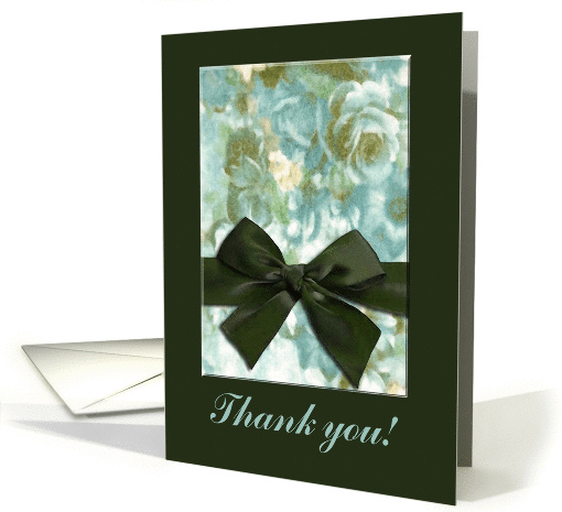 Thank you to Mother on Wedding Day, Roses with Green Bow card (614769)