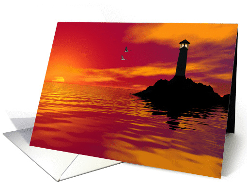Father's Day, Lighthouse at Sunset card (618260)