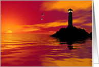 Father’s Day, Lighthouse at Sunset card