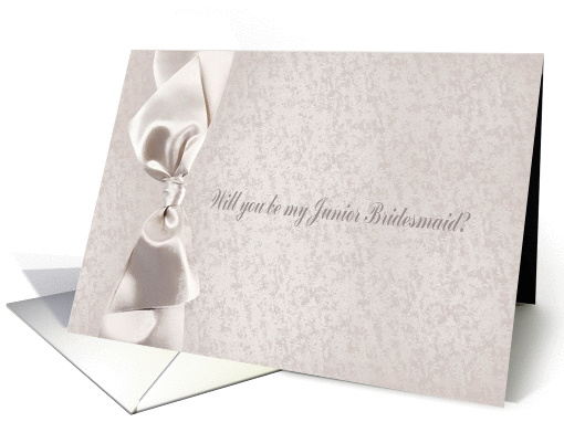 Invitation, Junior Bridesmaid, Pale Pink Bow on Flowers card (624726)