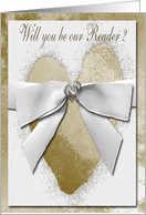 Invitation, Reader, Gold Hearts with Bow card