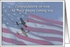 Congratulations, Air Force Commissioning, Planes with Flag card