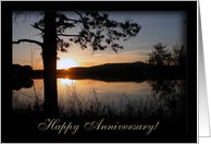 Anniversary, Father and Step Mother, Mountain Lake card