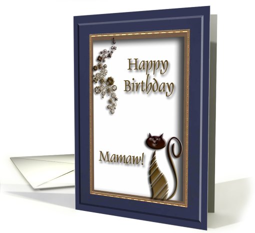 Happy Birthday Mamaw, Copper Cat card (639780)