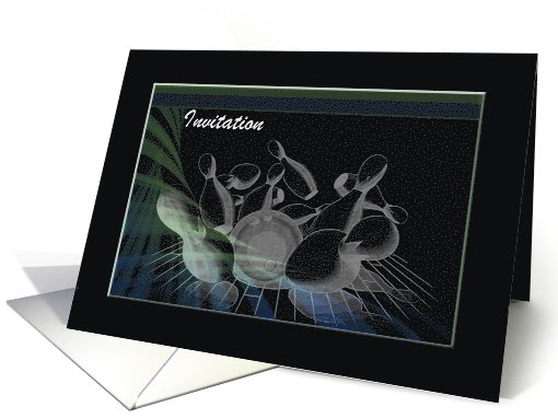 Invitation, Bowling Party, Custom Text card (640593)