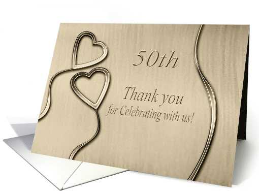 Thank you, 50th Anniversary, Two Hearts card (641746)