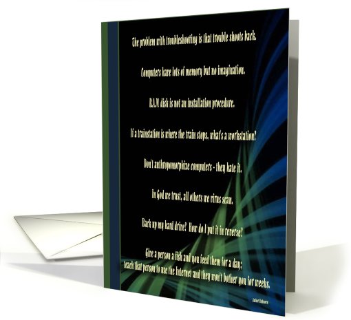Happy System Administrator Appreciation Day, Notes of Humor card